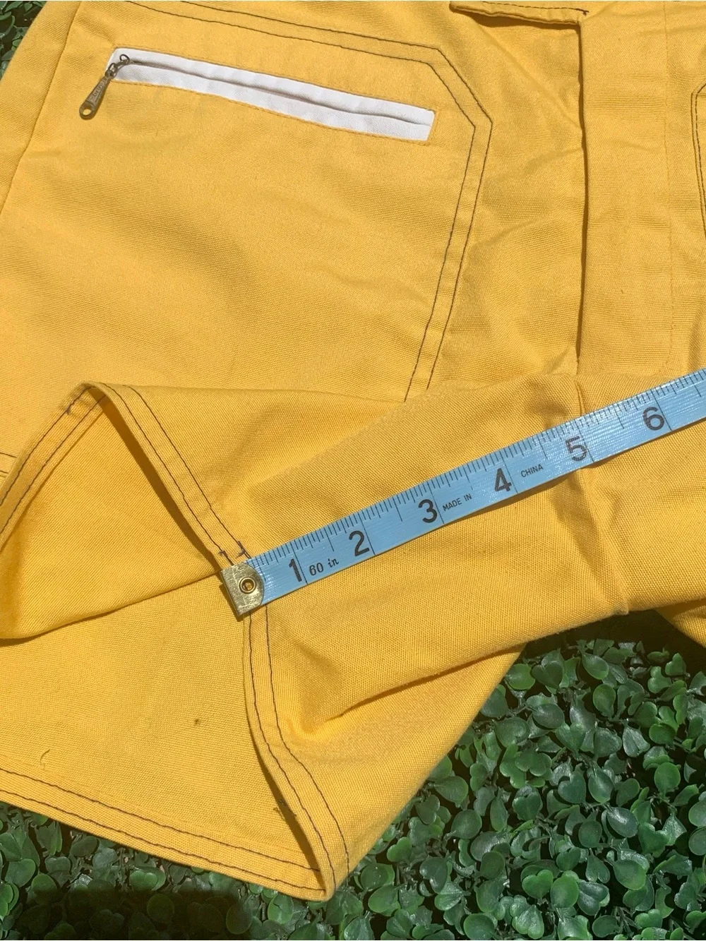 Vintage 70s John Weitz vibrant yellow summer beachwear poolside casual shorts